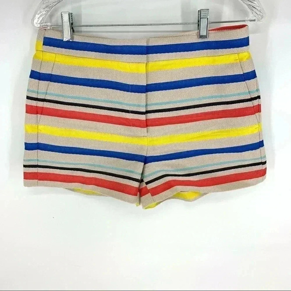 J. Crew Jacquard Basket Weave Colorful Striped Shorts - Picture 3 of 10